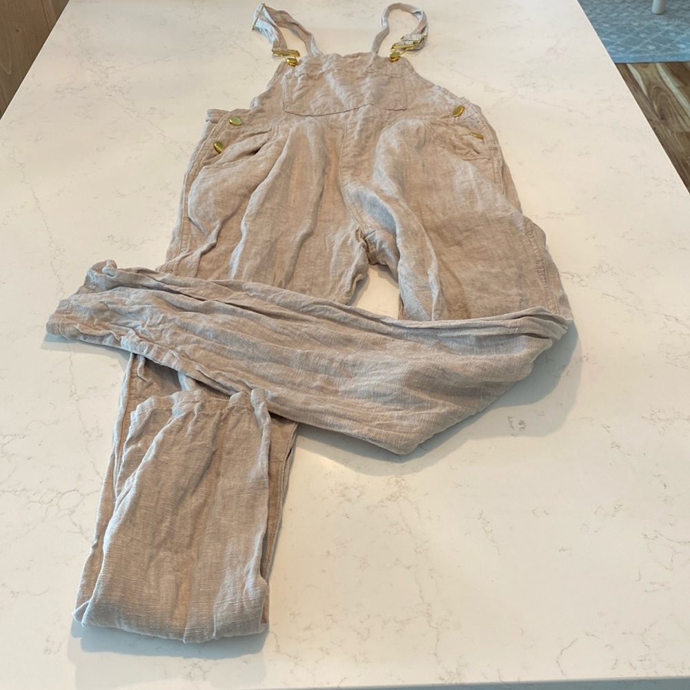 WeWoreWhat Tan Linen Overalls